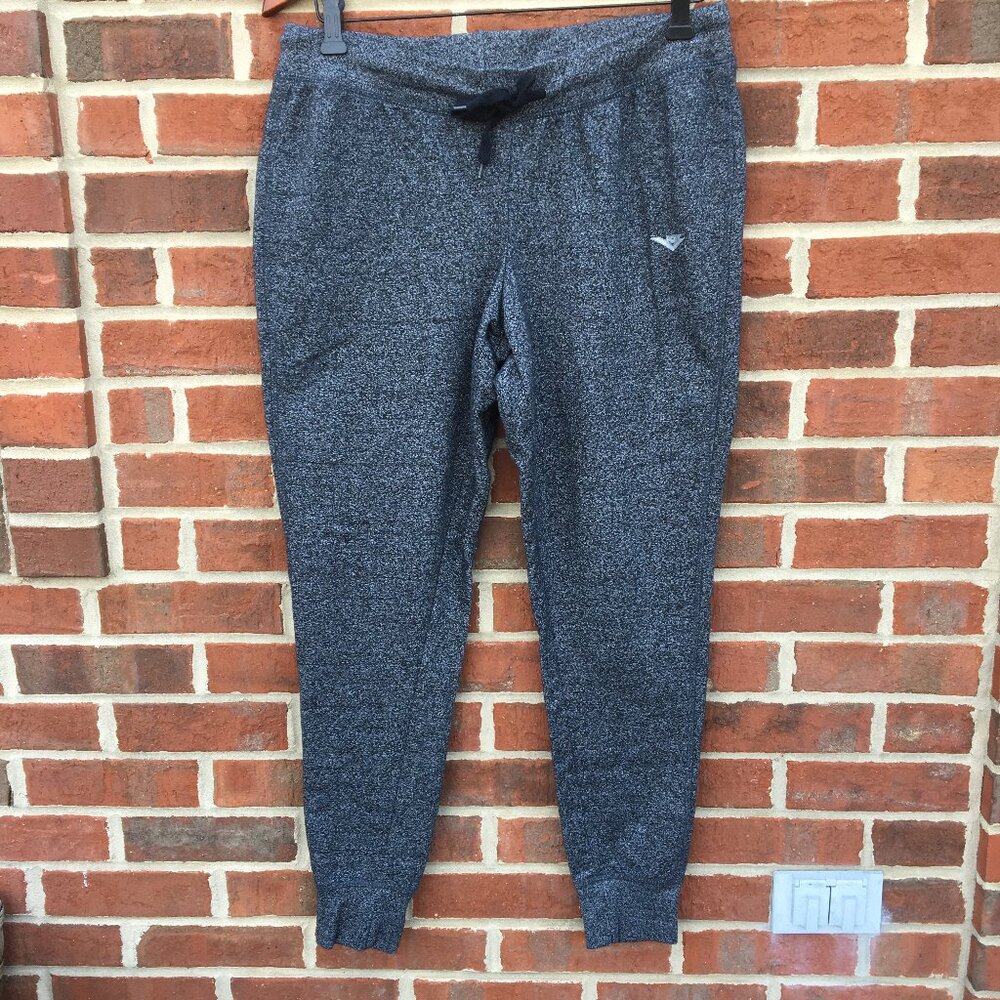 Pony Jogger Sweatpants Athleisure Black Gray Large